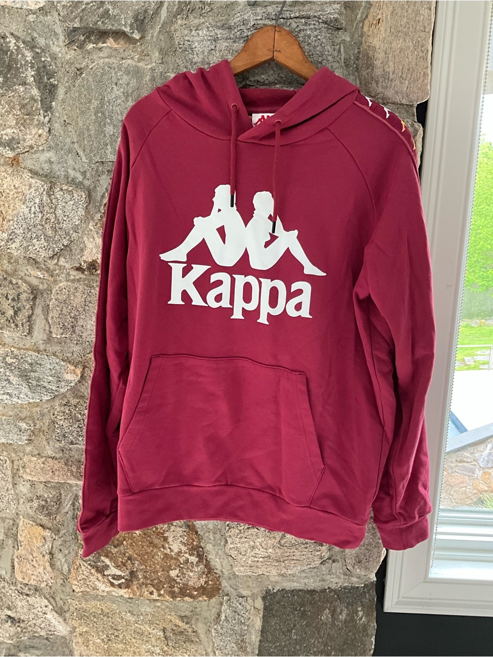 Kappa Maroon Pullover Hoodie with White Logo